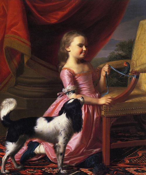 John Singleton Copley Young lady with a Bird and dog